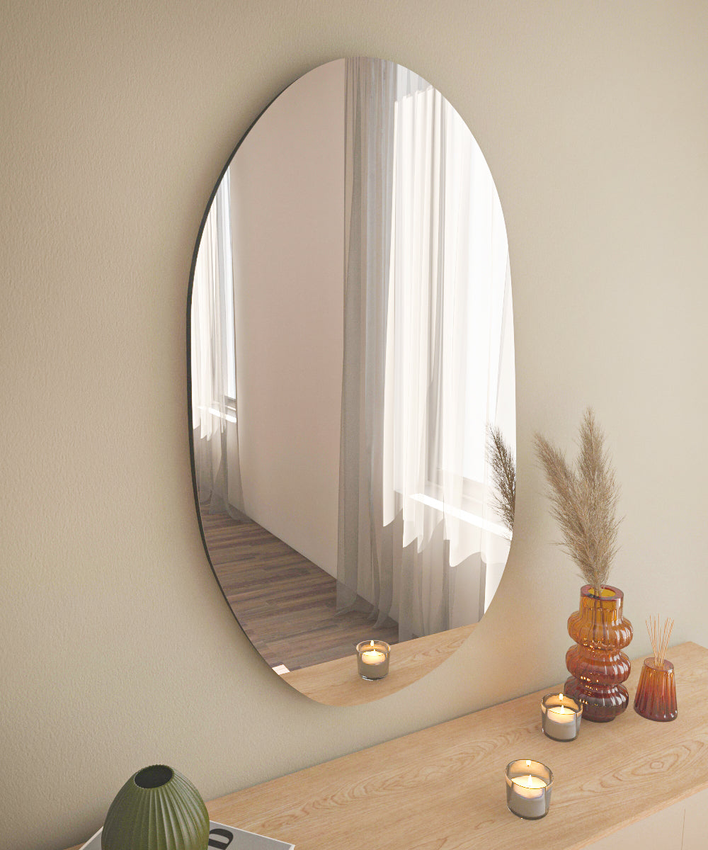 Wandspiegel Modern Asymmetrisches Design Spiegel 52 cm x 89 cm