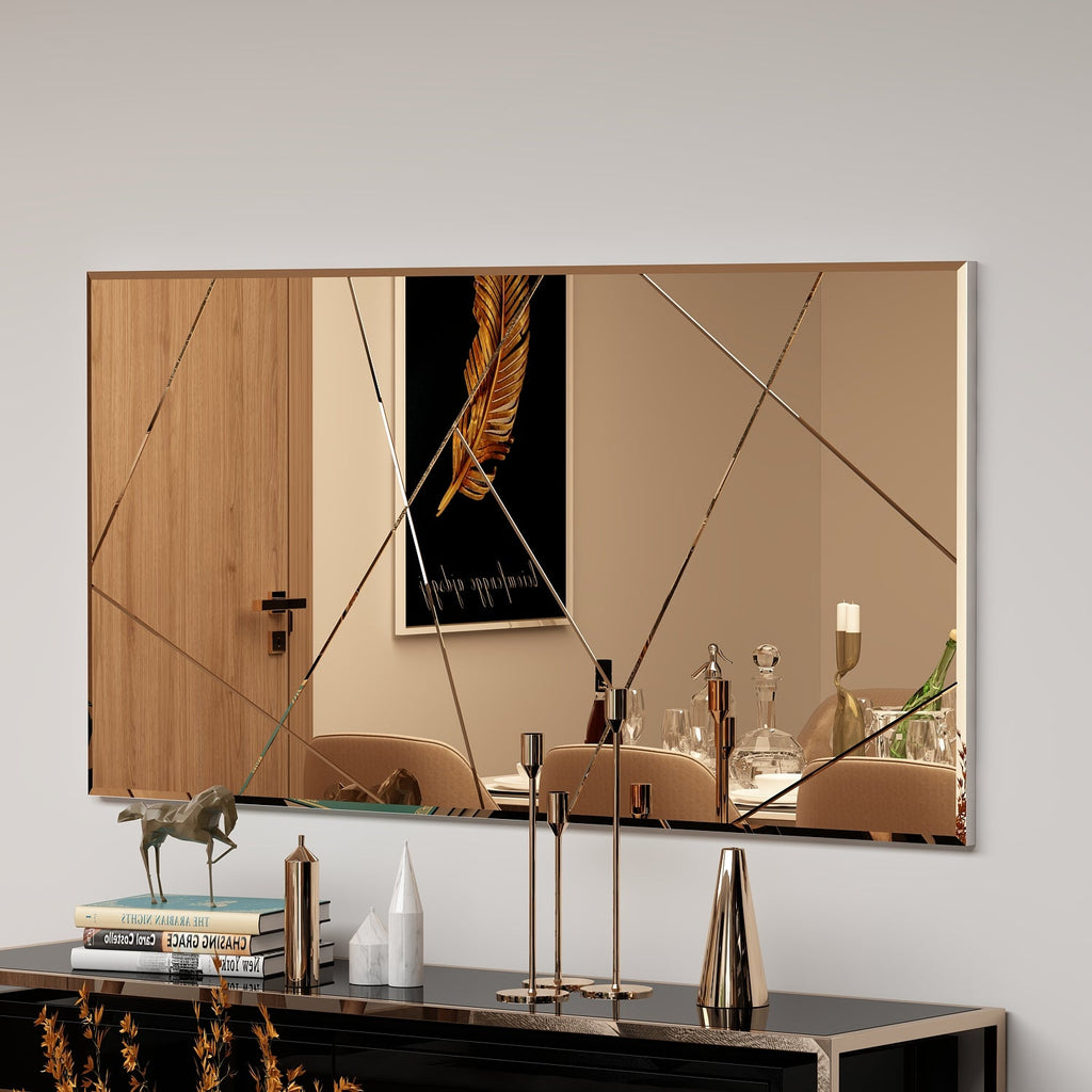 Wandspiegel Eilish Rechteck Design Bronzefarbe 120 cm x 60 cm