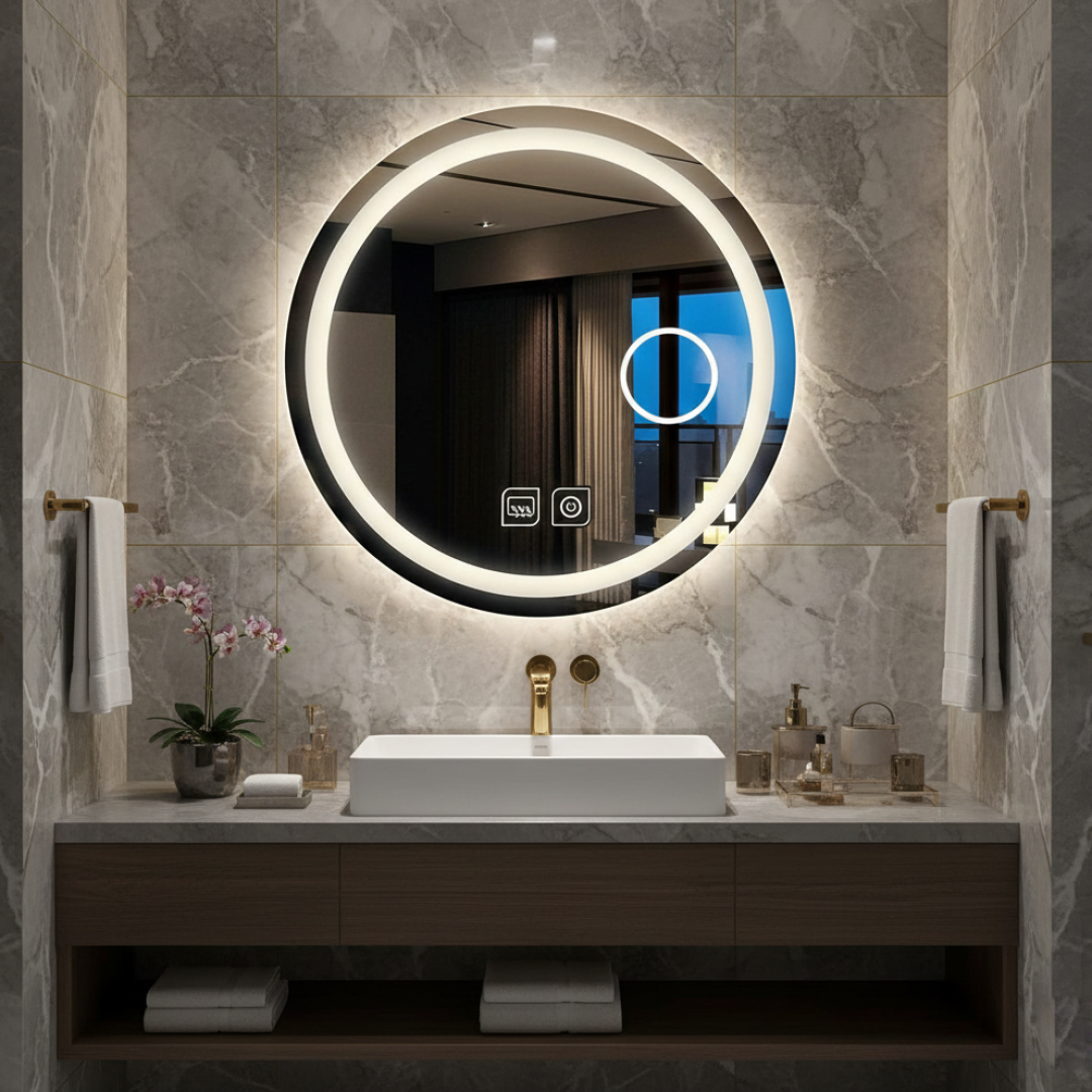 Tesla Smart Mirror — LED Rundspiegel Touch