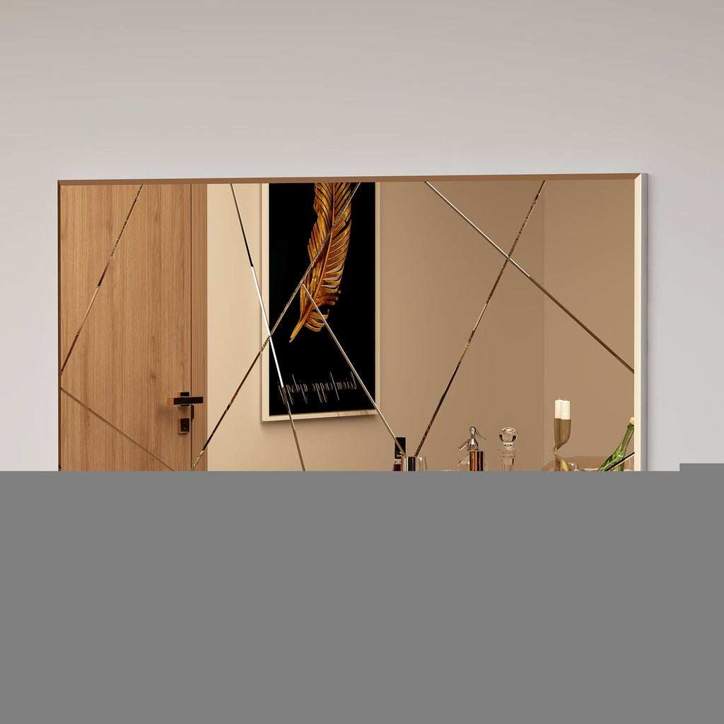 Wandspiegel Eilish Rechteck Design Bronzefarbe 120 cm x 60 cm