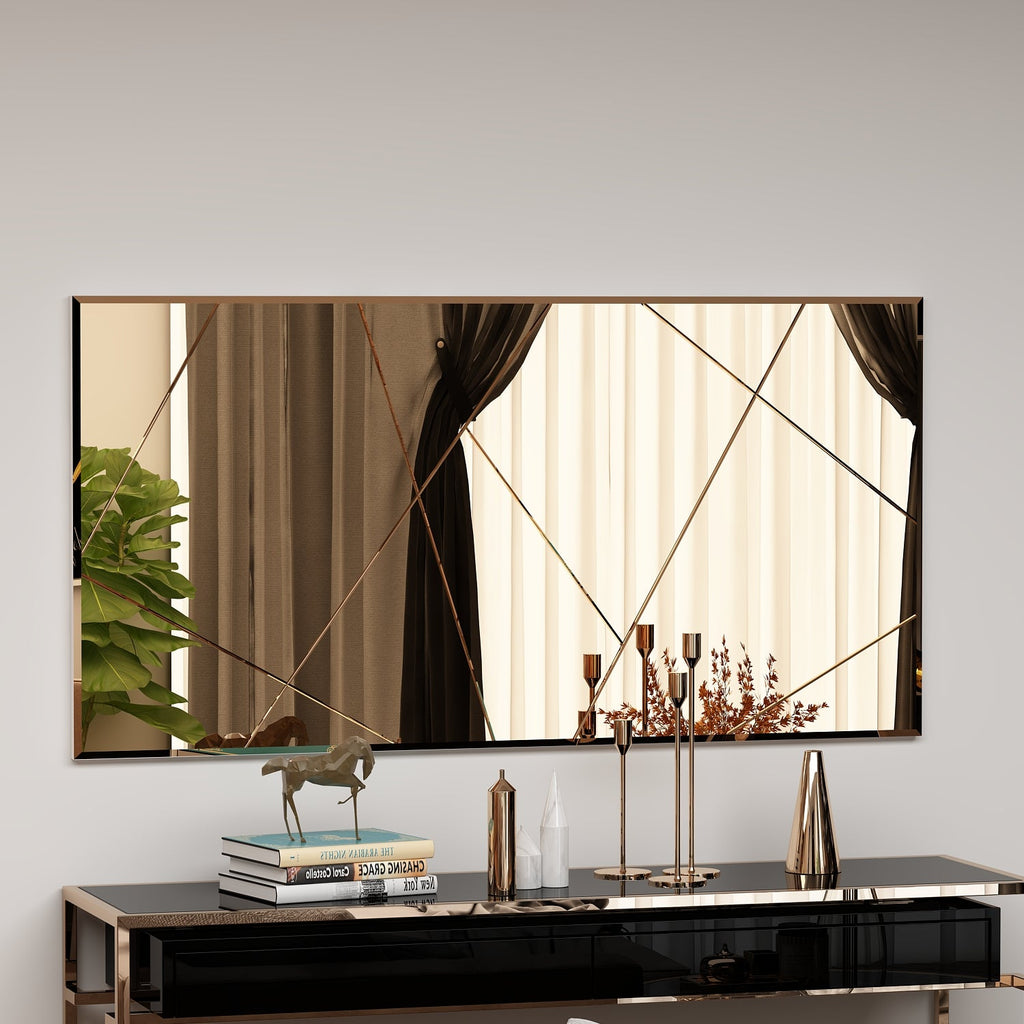 Wandspiegel Eilish Rechteck Design Bronzefarbe 120 cm x 60 cm