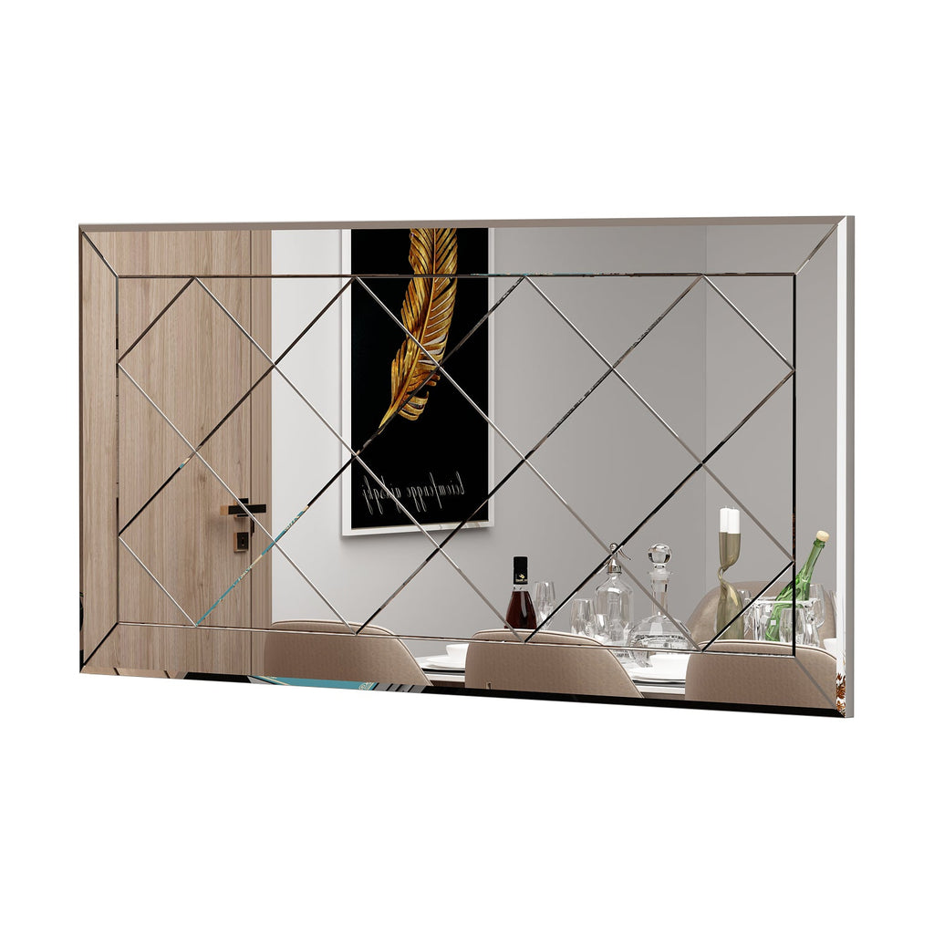 Wandspiegel Rechteck Design Transparent 120 cm x 60 cm