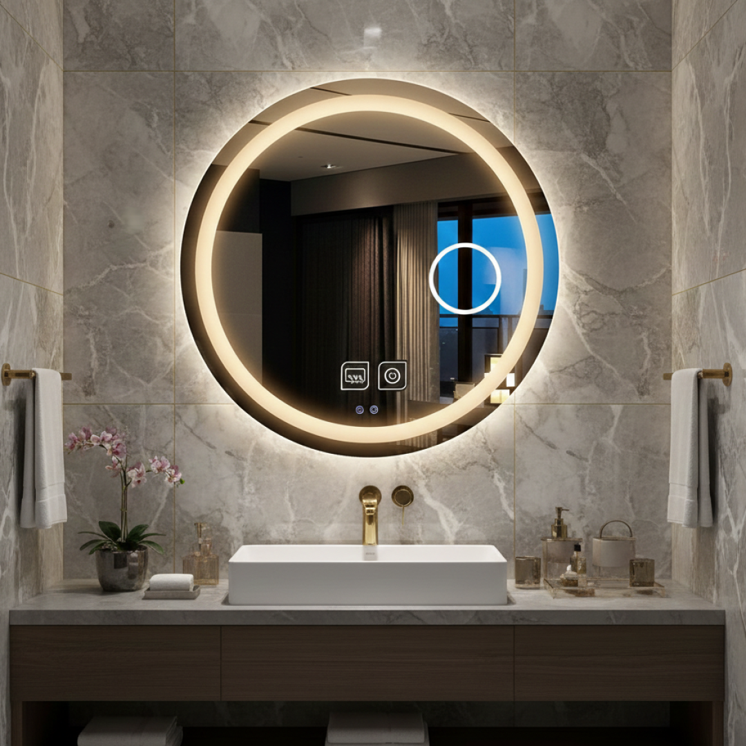 Tesla Smart Mirror — LED Rundspiegel Touch