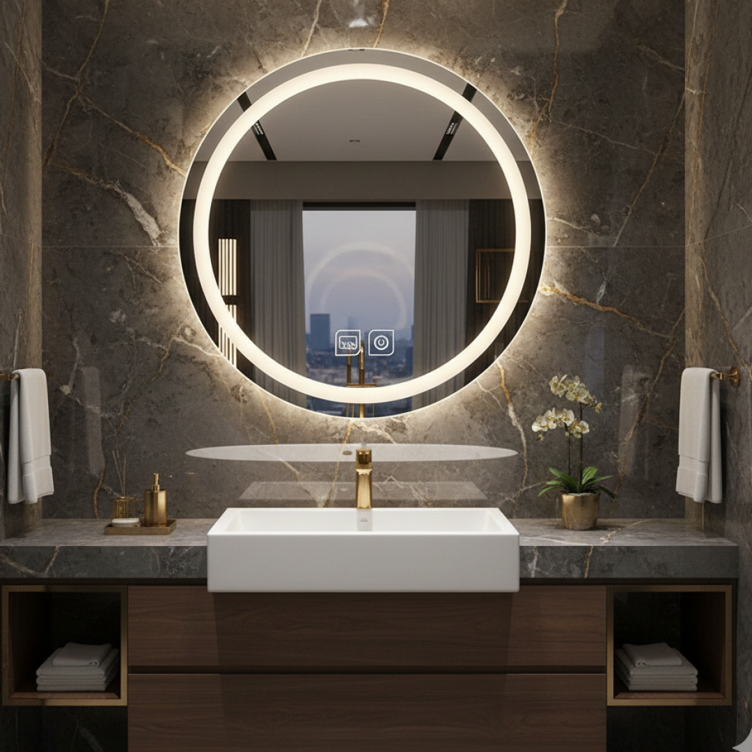 Tesla Smart Mirror — LED Rundspiegel Touch