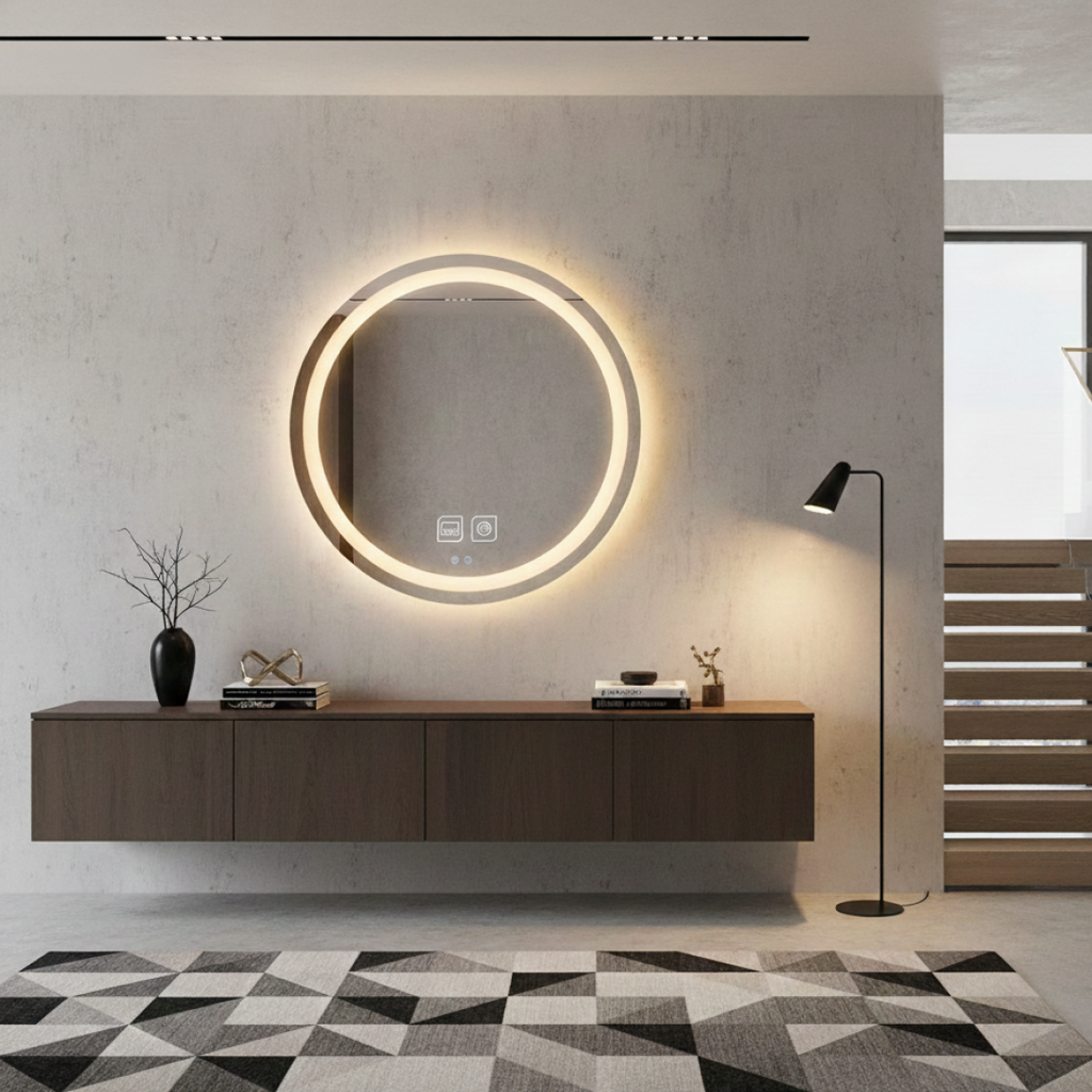 Tesla Smart Mirror — LED Rundspiegel Touch